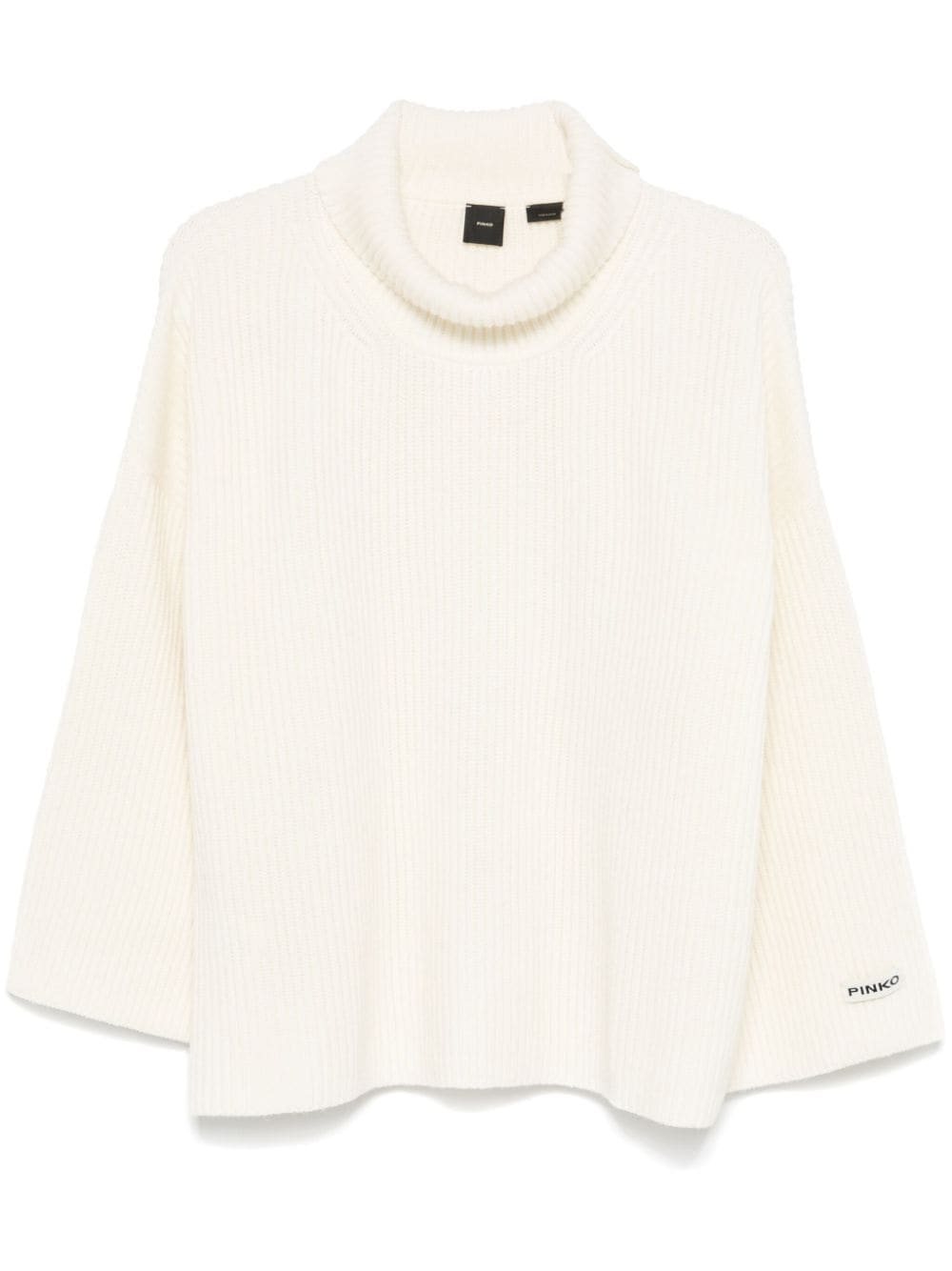 PINKO Ivory Wool-Cashmere Roll Neck Sweater