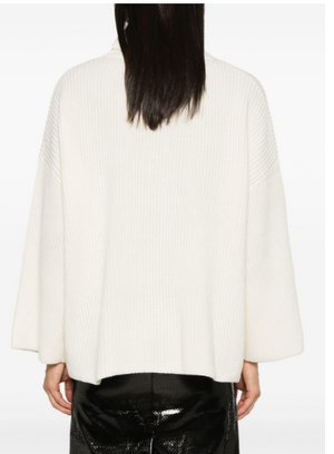 PINKO Ivory Wool-Cashmere Roll Neck Sweater