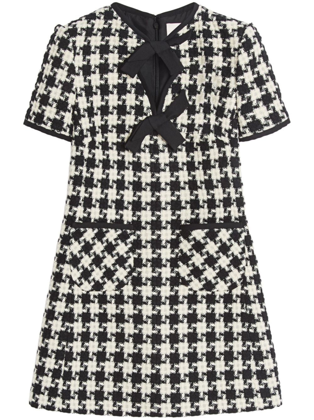 VALENTINO Geometric Mini Short Dress with Bow Detailing