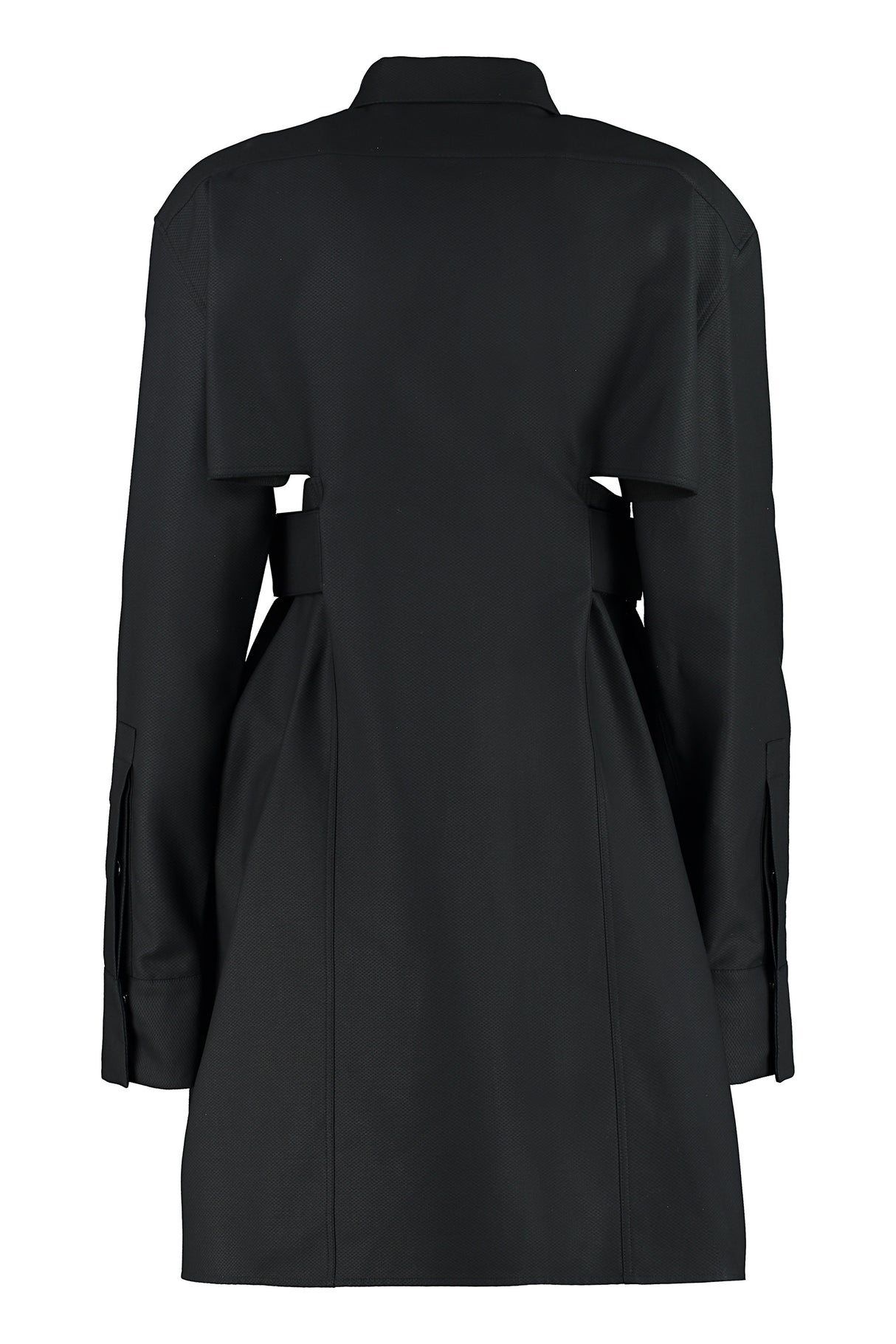 GIVENCHY Black Cut Out Cotton Shirtdress for Women FW21