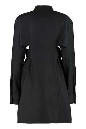 GIVENCHY Black Cut Out Cotton Shirtdress for Women FW21