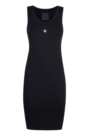 GIVENCHY Black Cotton Ribbed Mini-Dress