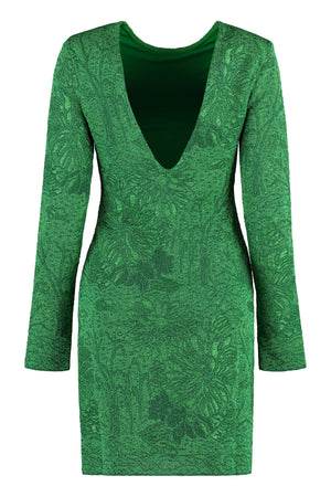 GIVENCHY Green Jacquard Knit Mini-Dress for Women - FW23 Collection