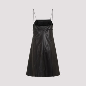 GIVENCHY Sleek and Edgy Black Leather Mini Dress