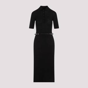 GIVENCHY Black Wool Long Polo Dress for Women | SS24 Collection