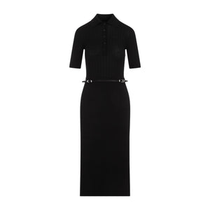 GIVENCHY Black Wool Long Polo Dress for Women | SS24 Collection