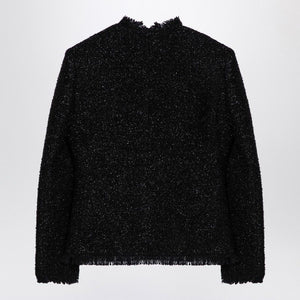 GIVENCHY Elegant Black Tweed Jacket with Lurex Accents