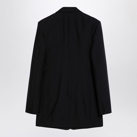 GIVENCHY Classic Black Single-Breasted Jacket with Lurex Stripes for Women