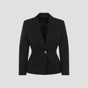 GIVENCHY Elegant Structured Black Wool Jacket