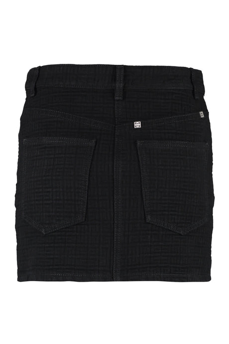 GIVENCHY Jacquard Mini Skirt with Front Button Closure