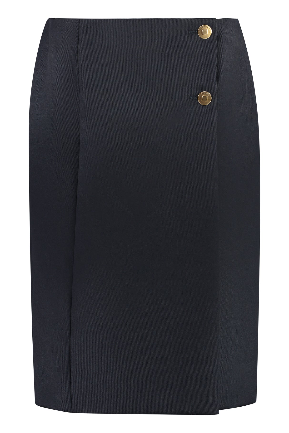 GIVENCHY Blue Gabardine Wrap Skirt for Women in FW23 Collection