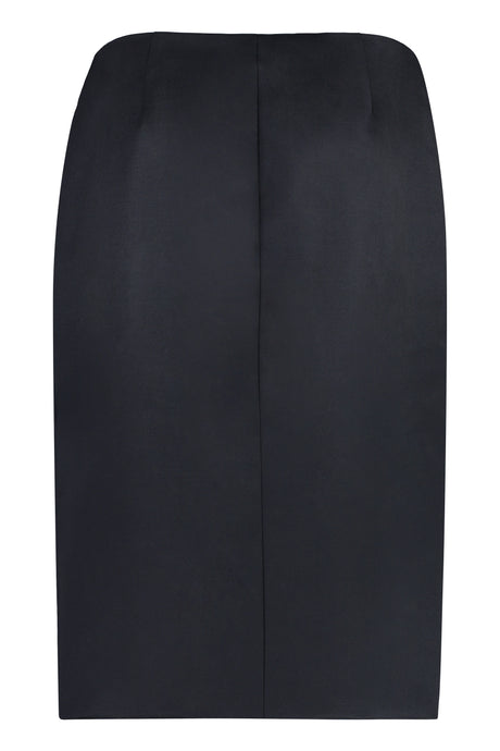 GIVENCHY Blue Gabardine Wrap Skirt for Women in FW23 Collection