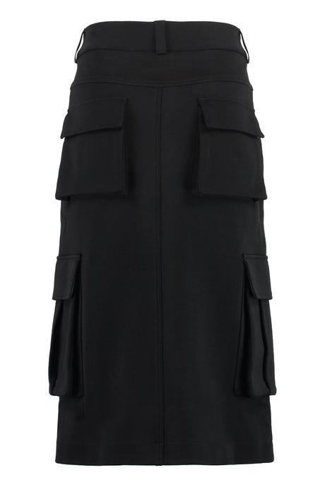 GIVENCHY Black Technical Fabric Skirt for Women - FW23 Collection