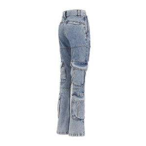 GIVENCHY Light Blue Denim Cargo Jeans for Women - SS24