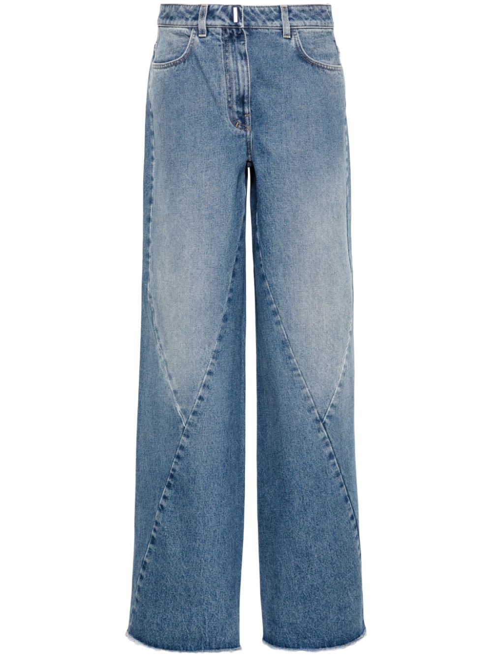 GIVENCHY Wide Leg Denim Jeans for Women in Medium Blue