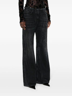 GIVENCHY Flared Black Wide-Leg Denim Jeans for Women in SS24 Season