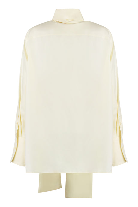 GIVENCHY Beige Silk Lavalier Collar Shirt for Women - FW23