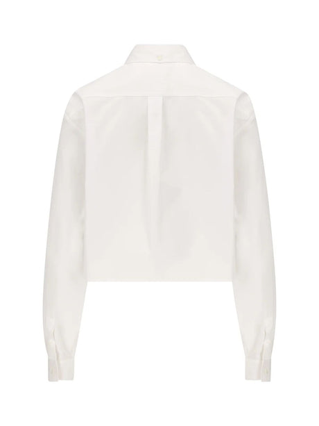 GIVENCHY White Cropped Button-Down Collar Cotton Shirt for Women
