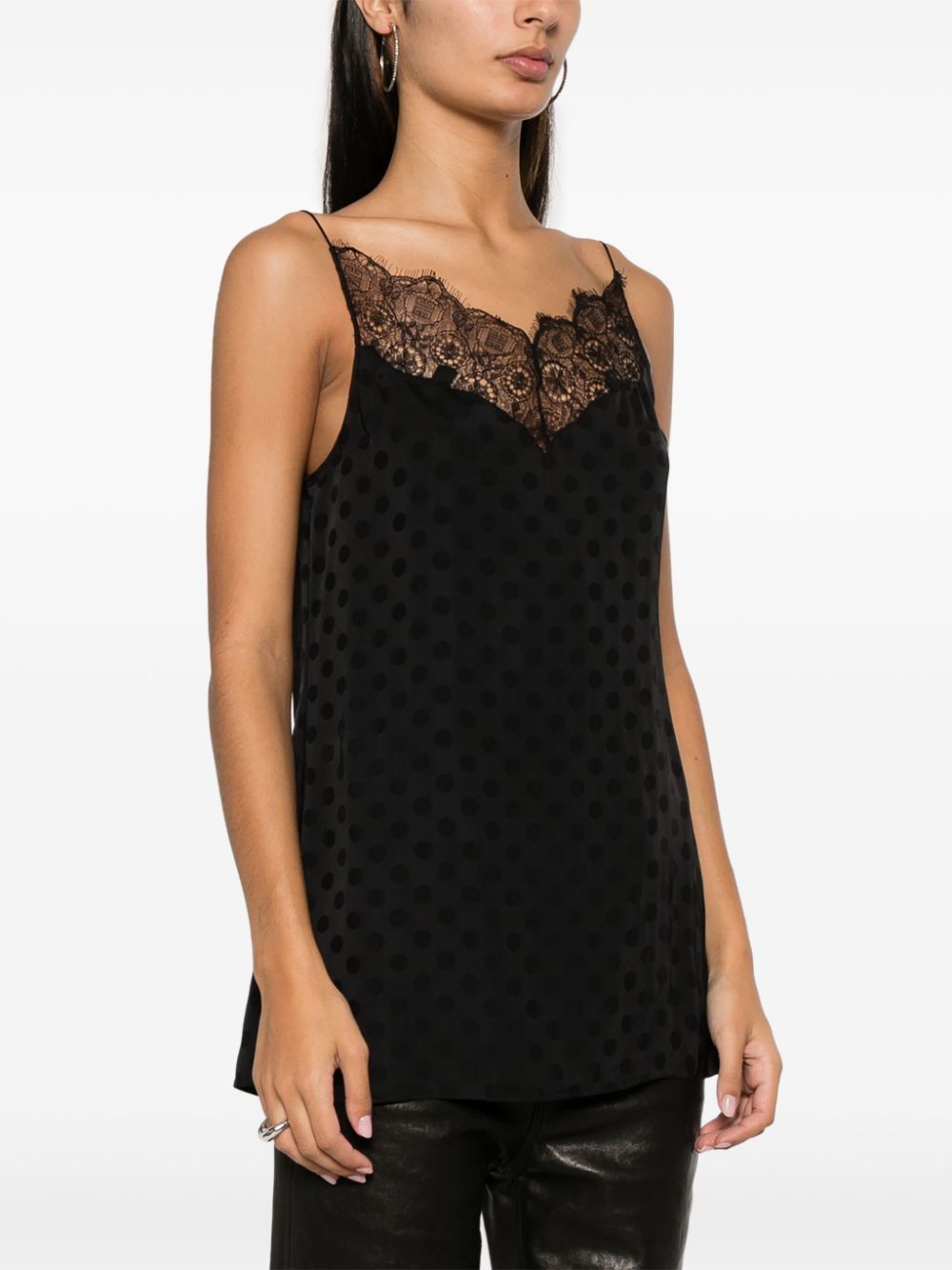 GIVENCHY Elegant Black Lingerie Top with Lace Detail