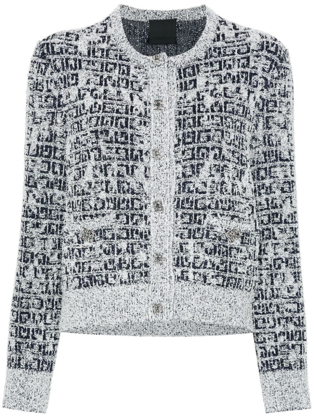 Áo Khoác Cardigan Trắng Navy Monogram