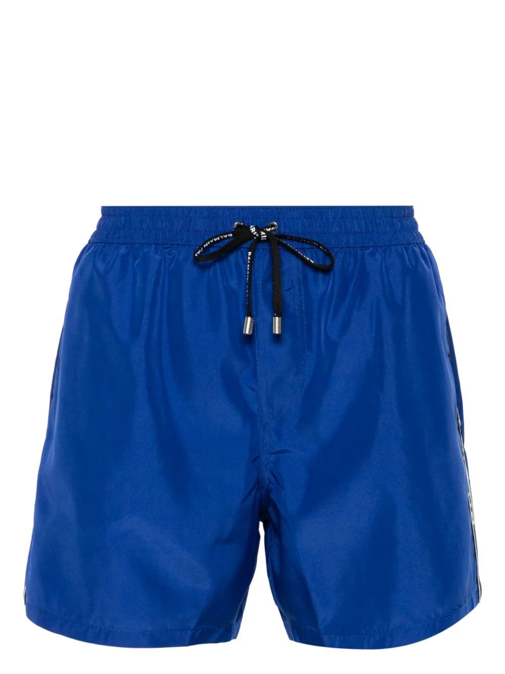 BALMAIN Navy Blue Logo-Tape Swim Shorts for Men