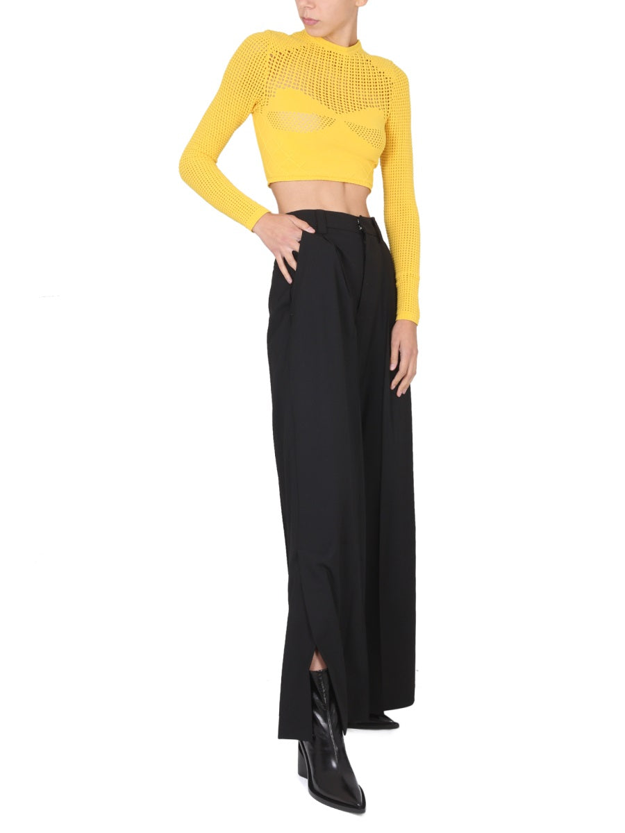 AMBUSH Wide Leg Women's Trousers with Concealed Front Closure