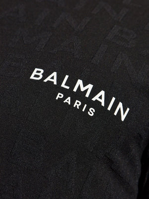 BALMAIN Men's Logo-Print Crew-Neck T-Shirt in Black for SS24