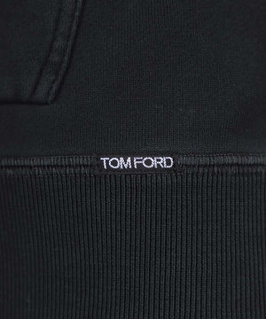 TOM FORD Women's Black Wool Hooded Sweater with Ribbed Cuffs and Hem for FW22