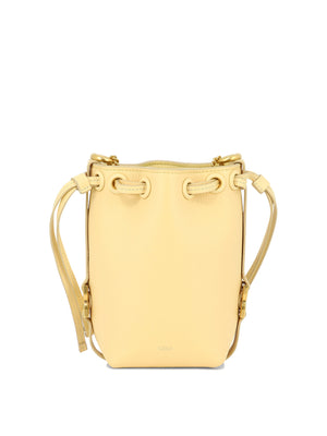 CHLOÉ Yellow Micro Marcie Bucket Handbag for Women - 70s-Inspired Fashion Statement