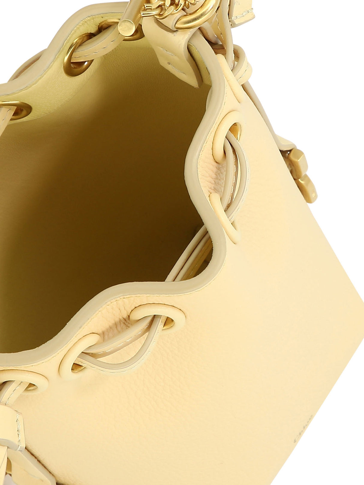 CHLOÉ Yellow Micro Marcie Bucket Handbag for Women - 70s-Inspired Fashion Statement