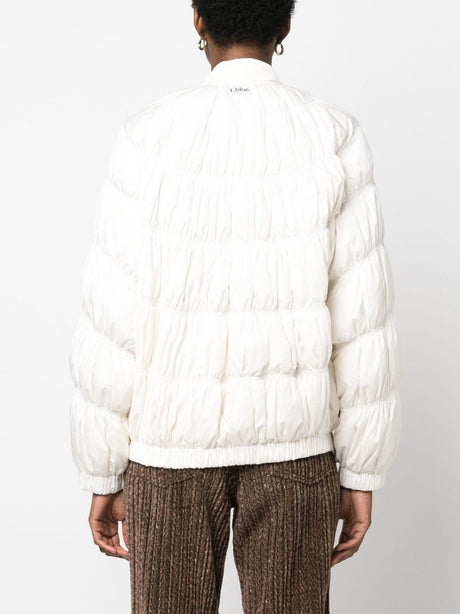 CHLOÉ Tan Goose Padded Women's Coat for FW23