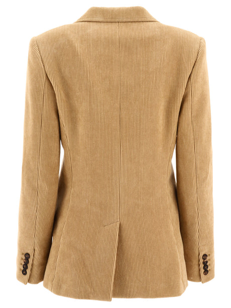 Áo khoác ong bột màu be của Chloe cho phụ nữ - Form gọn, mùa thu/đông 2024