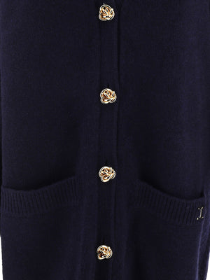 CHLOÉ Blue V-Neck Cardigan for Women - Relaxed Fit with Buttoned Closure