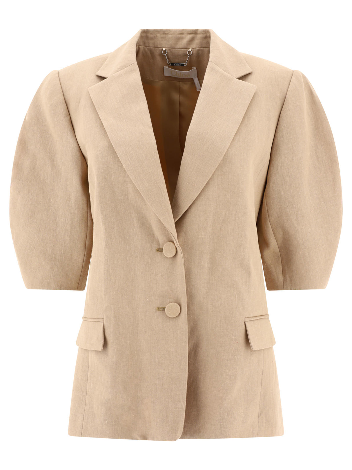 CHLOÉ Beige Balloon Sleeve Jacket - SS24 Collection