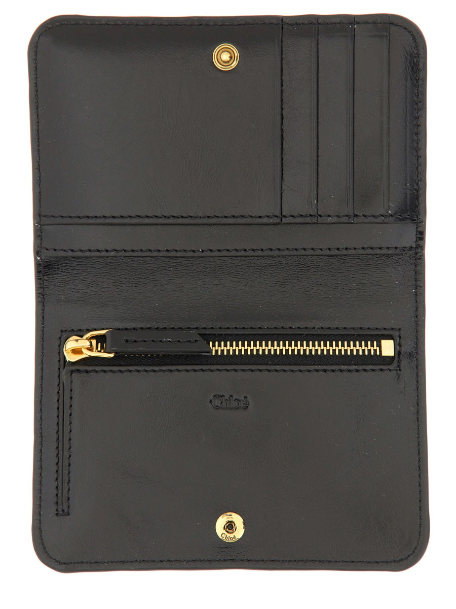 CHLOÉ Elegant Leather Wallet with Logo - Mini Size