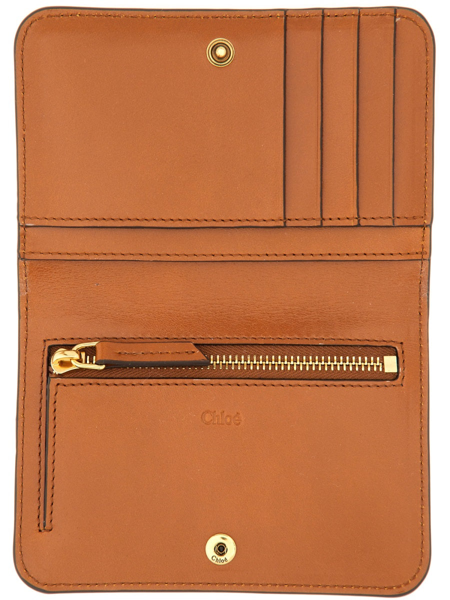 CHLOÉ Elegant Leather Wallet with Logo - Mini Size