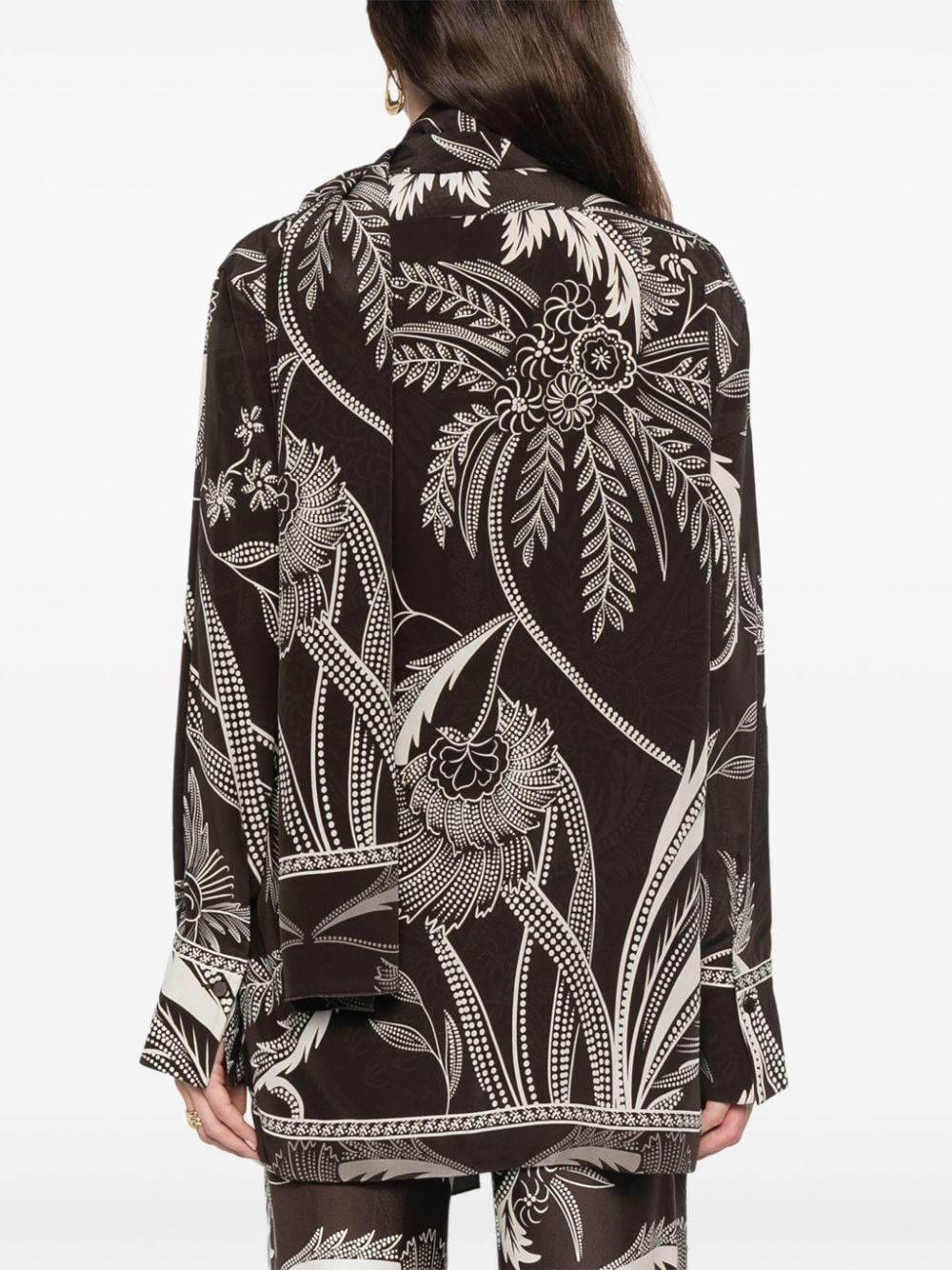 F.R.S FOR RESTLESS SLEEPERS Elegant Botanical Silk Blouse