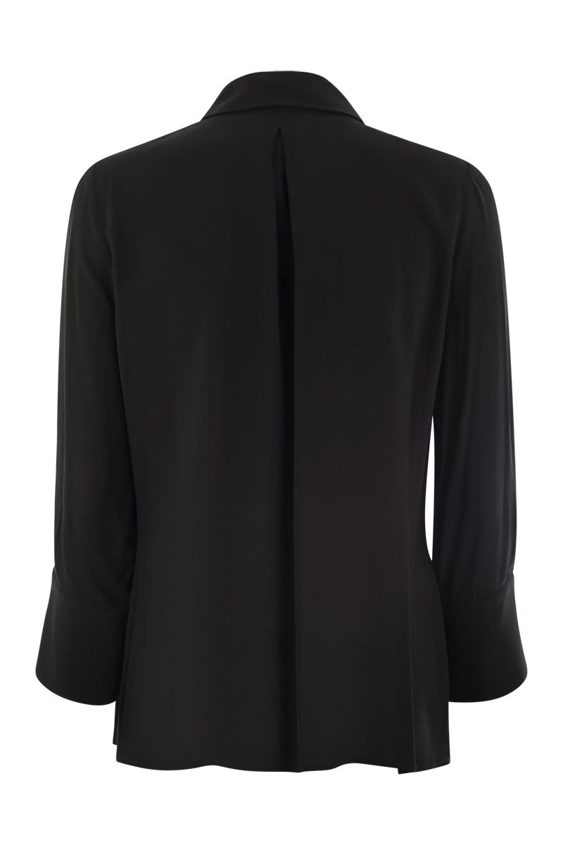 ELISABETTA FRANCHI Stylish 3/4 Sleeve Georgette Shirt with Logo Patch