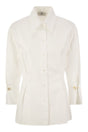 ELISABETTA FRANCHI Chevron Cotton Poplin Shirt with Darts - FW24