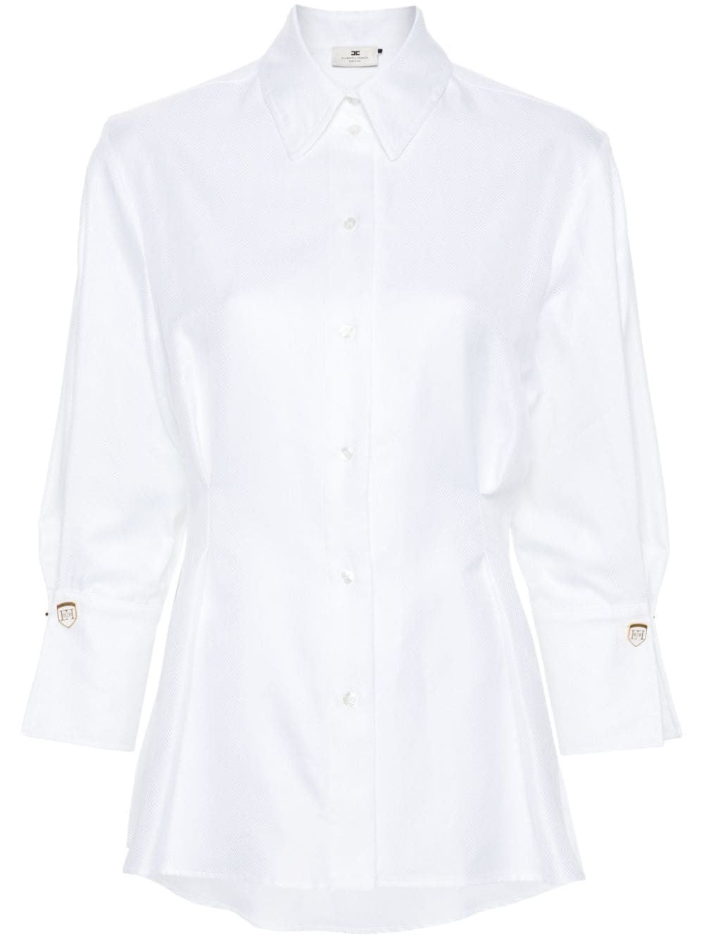 ELISABETTA FRANCHI Chevron Patterned Poplin Shirt for Women