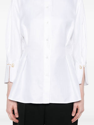 ELISABETTA FRANCHI Chevron Patterned Poplin Shirt for Women