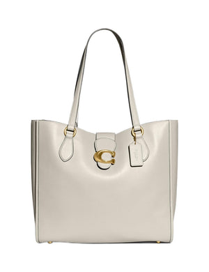 COACH White Leather Tabby Tote Handbag - FW22 Collection