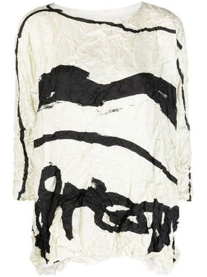 DANIELA GREGIS Abstract Pattern Print Silk Blouse for Women