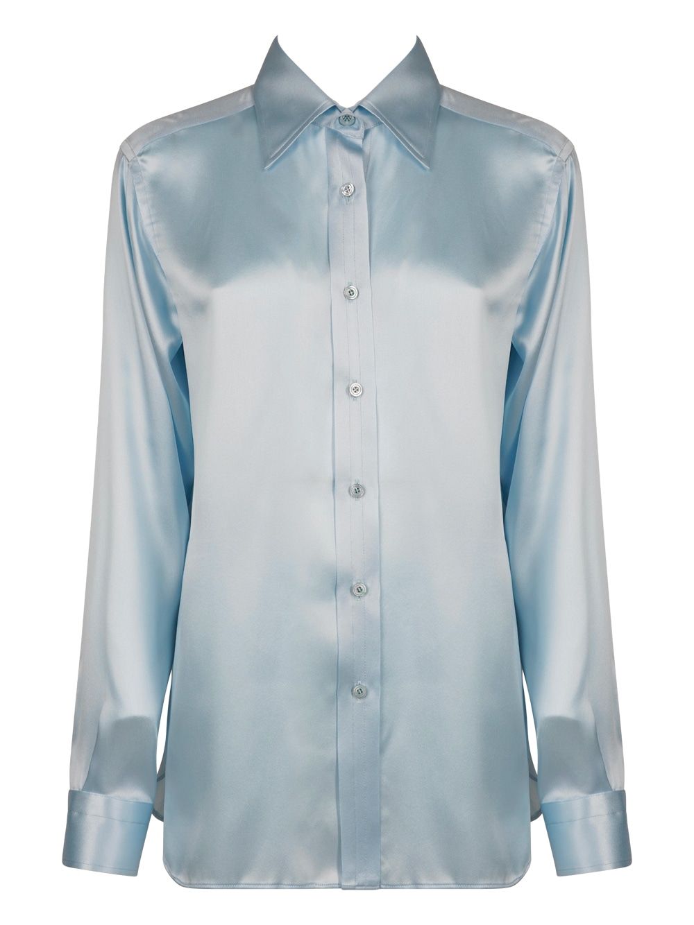 TOM FORD Luxurious Navy Long Sleeve Silk Shirt for Women