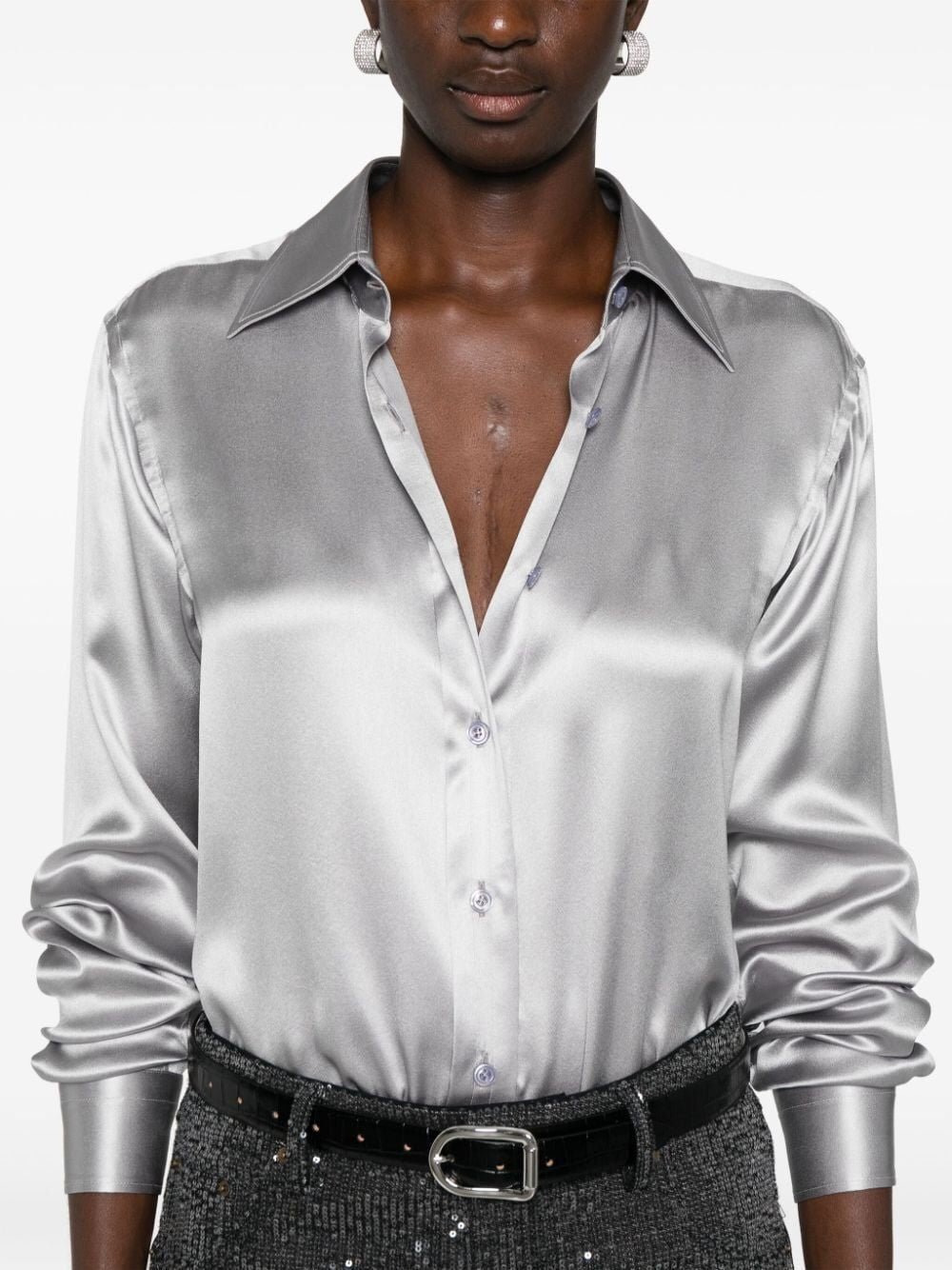 TOM FORD Charmeuse Silk Shirt for Women - Fall/Winter 2024