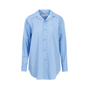 MARNI Classic Blue Cotton Shirt for Women - FW23 Collection