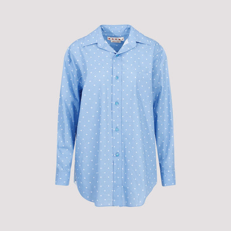 MARNI Classic Blue Cotton Shirt for Women - FW23 Collection