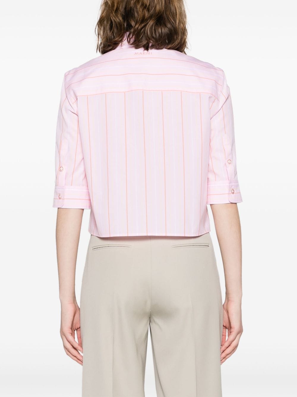 MARNI Pink Striped Short Sleeve Shirt for Women