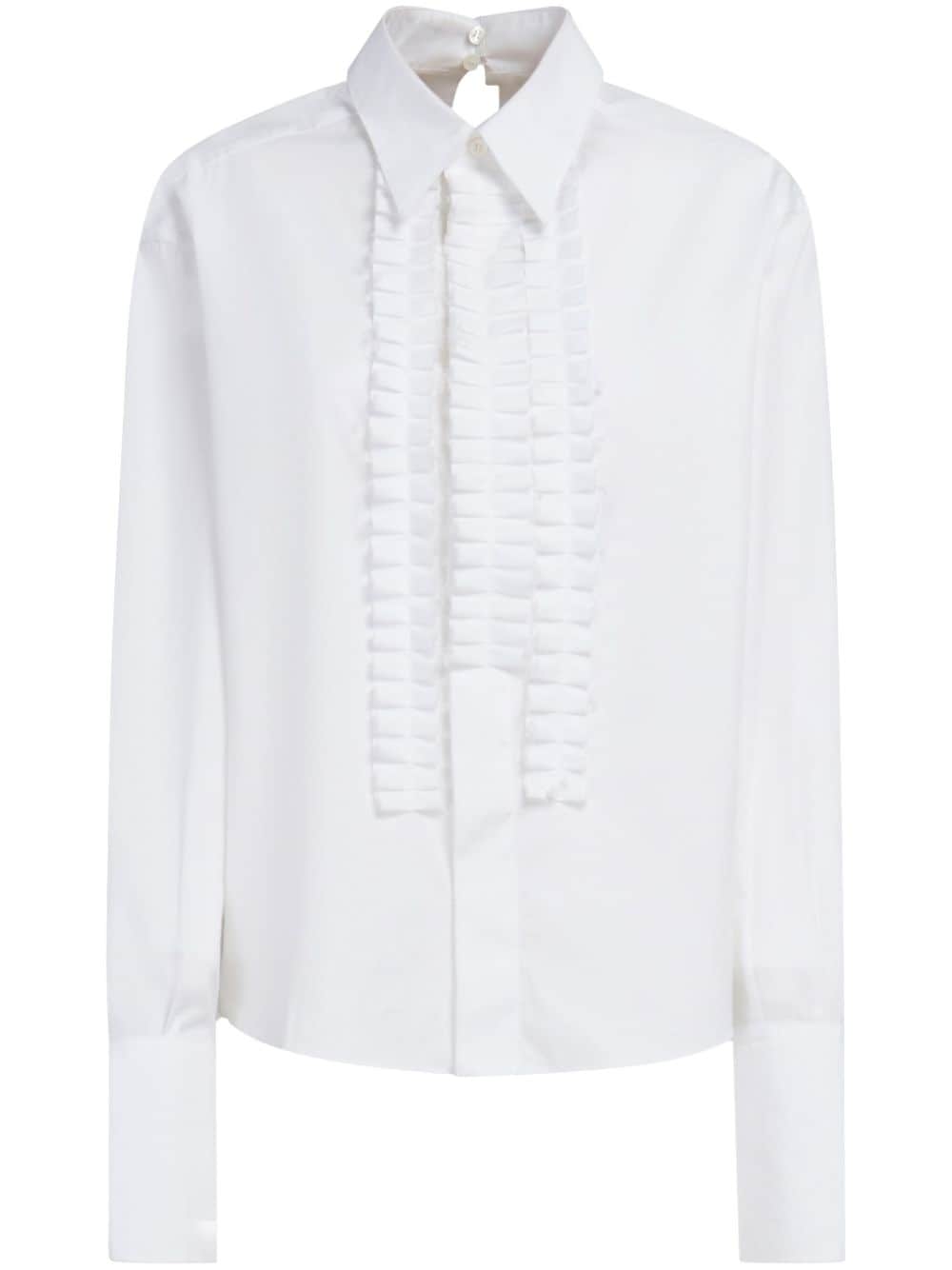 MARNI White Pleated Cotton Women's Shirt - SS24 Collection