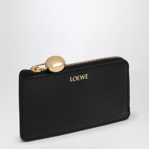 LOEWE Mini Black Leather Card Case with Coin Compartment